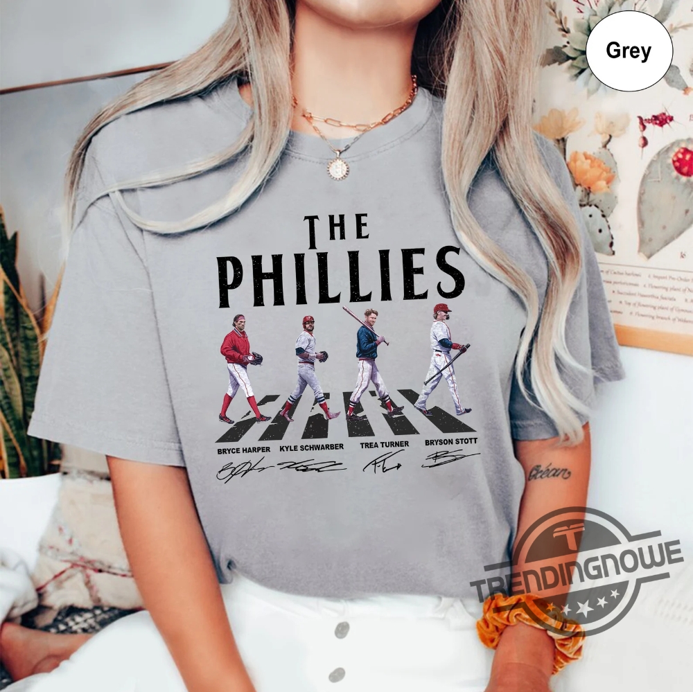 Phillies Walking Abbey Road Signatures Baseball Shirt, hoodie, sweatshirt  for men and women