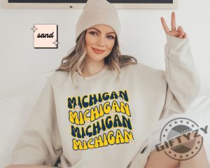 Retro Michigan Game Day Shirt Michigan College Football Tshirt Michigan Crewneck Sweatshirt Football Lovers Hoodie Michigan Game Day Shirt giftyzy 4