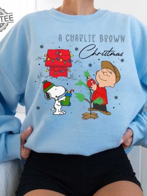 Charlie And The Snoopy Christmas Sweatshirt Christmas Cartoon Dog Sweatshirt Christmas Gift Vintage Sweatshirt Unique revetee 4 1