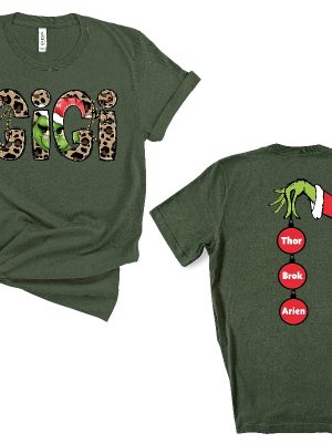 Custom Mama Grinch Sweatshirt Christmas Kids Names Shirt Mama Gift Sweat Xmas Mom Pajamas Mother Gift Shirt Mama Christmas Gift Tee Unique revetee 3