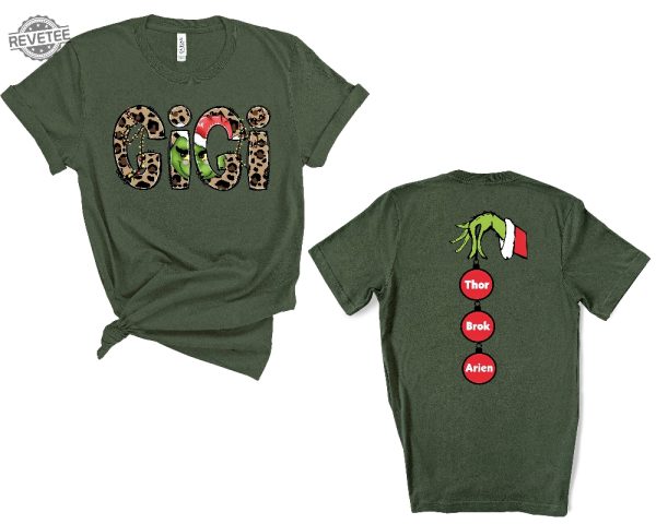Custom Mama Grinch Sweatshirt Christmas Kids Names Shirt Mama Gift Sweat Xmas Mom Pajamas Mother Gift Shirt Mama Christmas Gift Tee Unique revetee 3