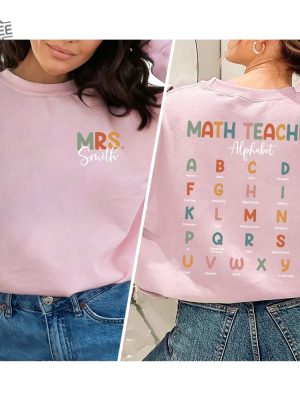 Custom Name Math Teacher Sweatshirt Math Teacher Alphabet Shirt Math Teacher Shirt Math Teacher Gifts Math Teacher Gift For Math Unique revetee 3