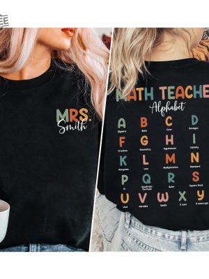 Custom Name Math Teacher Sweatshirt Math Teacher Alphabet Shirt Math Teacher Shirt Math Teacher Gifts Math Teacher Gift For Math Unique revetee 5