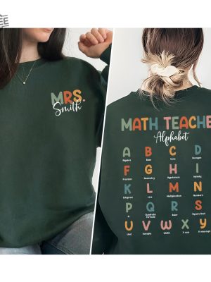 Custom Name Math Teacher Sweatshirt Math Teacher Alphabet Shirt Math Teacher Shirt Math Teacher Gifts Math Teacher Gift For Math Unique revetee 6