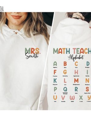 Custom Name Math Teacher Sweatshirt Math Teacher Alphabet Shirt Math Teacher Shirt Math Teacher Gifts Math Teacher Gift For Math Unique revetee 7