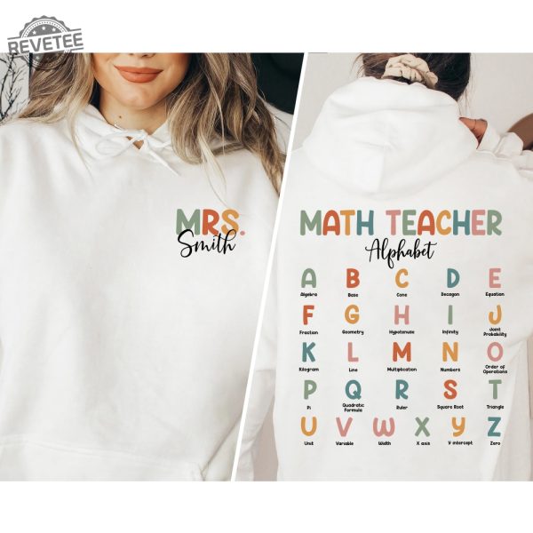 Custom Name Math Teacher Sweatshirt Math Teacher Alphabet Shirt Math Teacher Shirt Math Teacher Gifts Math Teacher Gift For Math Unique revetee 7