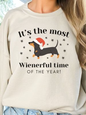 Weiner Dog Christmas Sweatshirt Christmas Dachshund Shirt Christmas Crewneck Dachshund Lover Gift Doxie Mom Gift Dachshund Dog Mom Gift Unique revetee 3