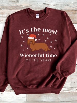 Weiner Dog Christmas Sweatshirt Christmas Dachshund Shirt Christmas Crewneck Dachshund Lover Gift Doxie Mom Gift Dachshund Dog Mom Gift Unique revetee 4