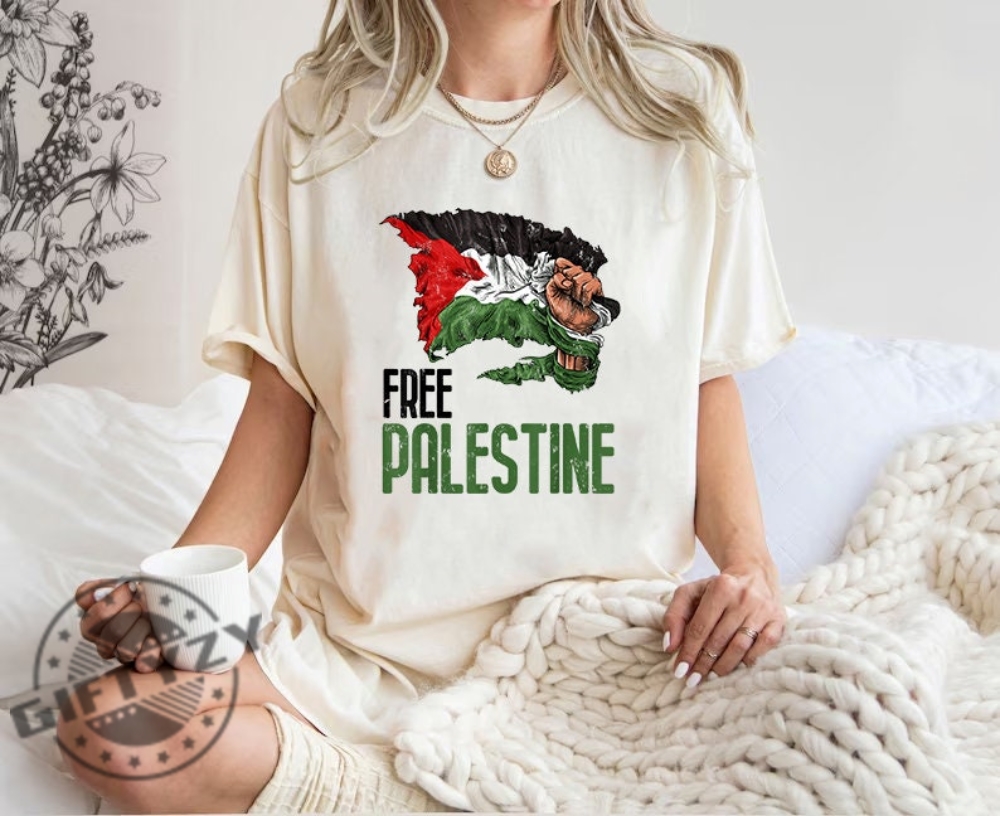 Shirt For Palestinians Free Palestine Gaza Flag Arabic Tshirt Freedom Distressed Strength Hoodie Free Palestine Sweatshirt Gaza End War Shirt