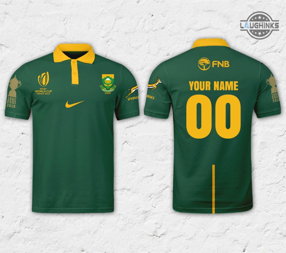 Springbok Shirt Nike All Over Printed Custom Name And Number Springbok Rugby Jersey 2023 Cosplay Polo Shirts Springbok Supporter South Africa Polo Shirt