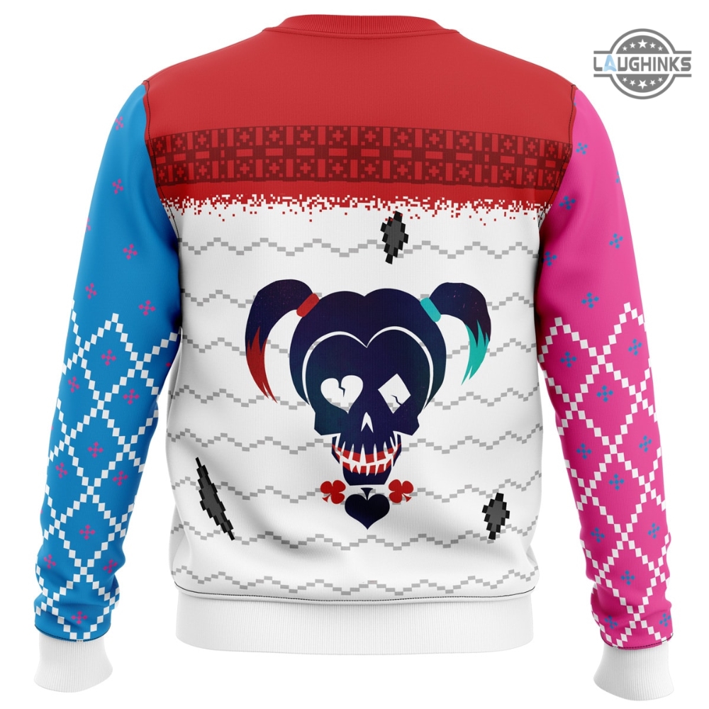 Harley Quinn Shirt All Over Printed Suicide Squad Artificial Wool Sweatshirt Daddys Lil Monster Sweater Maggot Robbie Crewneck Joker Halloween Costume