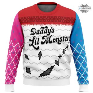 harley quinn shirt all over printed suicide squad artificial wool sweatshirt daddys lil monster sweater maggot robbie crewneck joker halloween costume laughinks 2