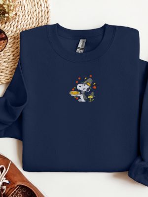 Fall Thanksgiving Embroidered Crewneck Cozy Fall Fashion Thanksgiving Autumn Apparel Unique revetee 5