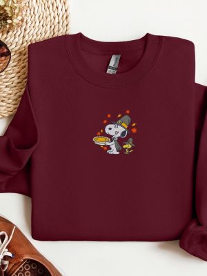 Fall Thanksgiving Embroidered Crewneck Cozy Fall Fashion Thanksgiving Autumn Apparel Unique revetee 6