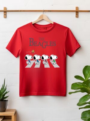 The Beagles Abbey Road Inspired T Shirt Snoopy Shirt Unique revetee 3