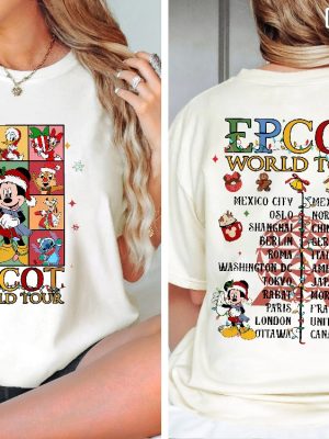 Christmas Disney Epcot World Tour 2 Sides Shirt Mickey And Friends Shirt Christmas Epcot World Tour Shirt Disney Eras Shirt Mickey Eras Tour Unique revetee 2