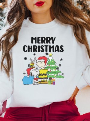 Christmas Snoopy Sweatshirt Christmas Cartoon Dog Sweatshirt Christmas Gift Vintage Sweatshirt Unique revetee 2