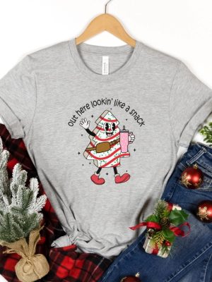 Boojee Out Here Lookin Like A Snack Funny Xmas Christmas Tree Cake Sweatshirt Christmas Tree Cake Shirt Boojee Christmas Shirt Unique revetee 4