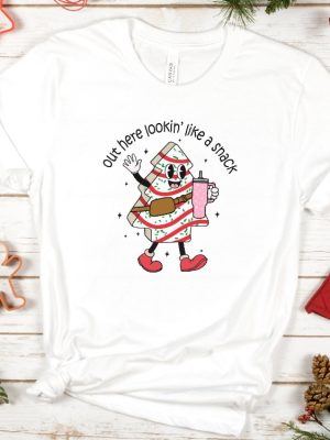 Boojee Out Here Lookin Like A Snack Funny Xmas Christmas Tree Cake Sweatshirt Christmas Tree Cake Shirt Boojee Christmas Shirt Unique revetee 5