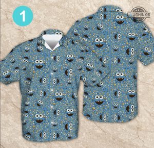 cookie monster shirt for adults mens cookie monster hawaiian shirt and shorts sesame street aloha shirts elmo cookie monster halloween costumes laughinks 1