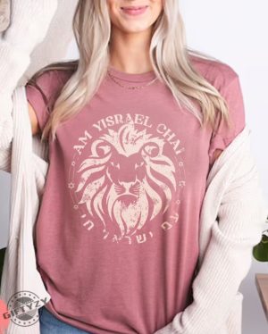 Am Yisrael Chai Lion Of Zion Shirt Graphic Tshirt Vintage Sweatshirt Israel Art Hoodie Jewish Gift Israelite Shirt giftyzy 2