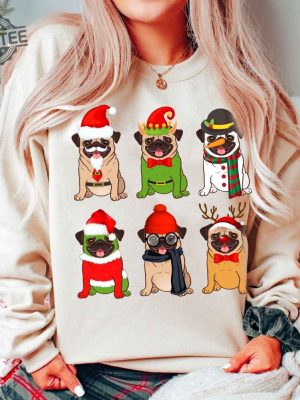 Christmas Pug Dog Sweatshirt Christmas Dogs Crewneck Christmas Dog Jumper Christmas Dog Mom Era Pitbull Dog Sweater Pitbull Sweatshirt Unique revetee 3