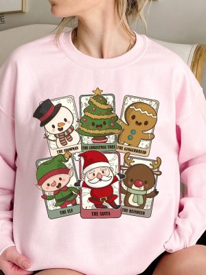 Tarot Card Christmas Sweatshirt Retro Tarot Christmas Shirt Christmas Santa Ghost Christmas Gift Tis The Season Christmas Tree Shirt Unique revetee 5