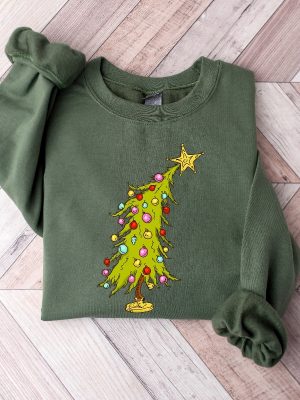 Whimsical Christmas Tree Shirt Whoville Tree Sweatshirt Whimsical Grinch Tree Trendy Christmas Tree Sweatshirt Grinch Tree Merry Tshirt Unique revetee 3