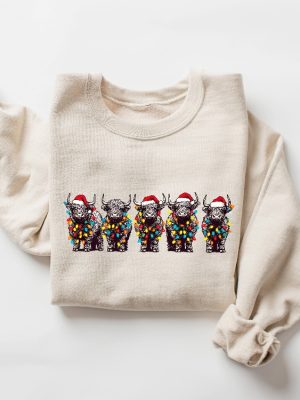 ute Christmas Cows Sweatshirt Christmas Heifer Sweater Mooey Christmas Sweater Funny Christmas Cow Shirt Christmas Highland Cow Sweatshirt Unique revetee 3