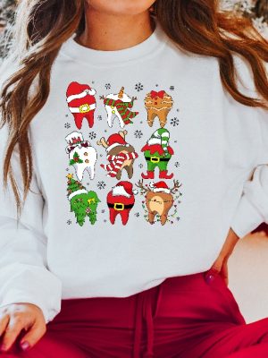 Funny Christmas Teeth Sweatshirt Christmas Dentist Shirt Christmas Gift For Dentist Xmas Pediatric Dentist Sweater Christmas Dental Squad Unique revetee 2