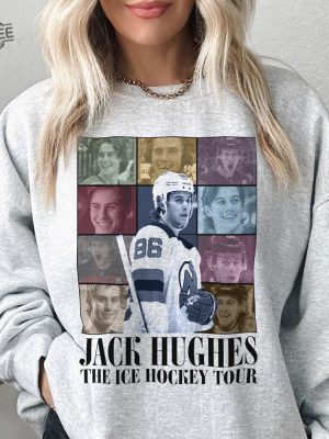 Jack Hughes New Jersey Ice Hockey Merch Shirt Vintage 90S Bootleg Devils Sweatshirts Hockey American Eras Tour Fan revetee 2