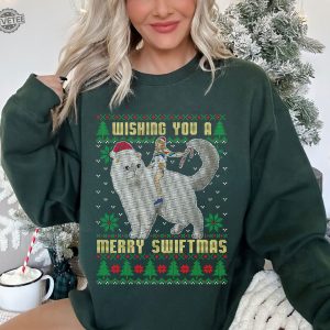 Taylor Swift Ugly Christmas Sweater Wishing You Have A Merry Swiftmas Sweatshirt Taylor Santa Hoodie Eras Tour Merch revetee 2