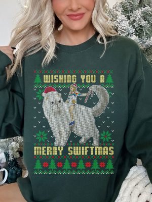 Taylor Swift Ugly Christmas Sweater Wishing You Have A Merry Swiftmas Sweatshirt Taylor Santa Hoodie Eras Tour Merch revetee 2