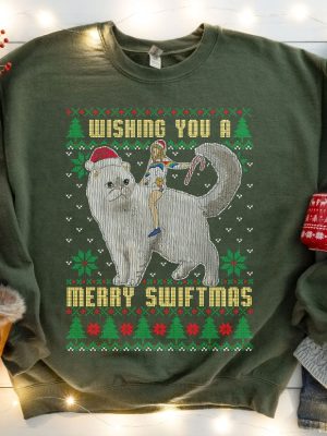 Taylor Swift Ugly Christmas Sweater Wishing You Have A Merry Swiftmas Sweatshirt Taylor Santa Hoodie Eras Tour Merch revetee 4