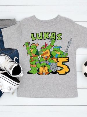 Turtles Birthday Boy Shirt Anime Lover Boy T Shirt Cartoon Birthday Tee Birthday Party Clothes For Kids Toddler Shirt Unique revetee 2