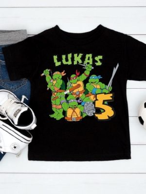 Turtles Birthday Boy Shirt Anime Lover Boy T Shirt Cartoon Birthday Tee Birthday Party Clothes For Kids Toddler Shirt Unique revetee 3