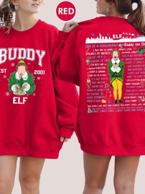 Buddy Elf Christmas Sweatshirt Buddy Elf Est 2001 Shirt Christmas Movie Shirt Xmas 2023 Christmas Matching Shirt Christmas Gifts Shirt Unique revetee 3