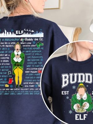 Buddy Elf Christmas Sweatshirt Buddy Elf Est 2001 Shirt Christmas Movie Shirt Xmas 2023 Christmas Matching Shirt Christmas Gifts Shirt Unique revetee 4