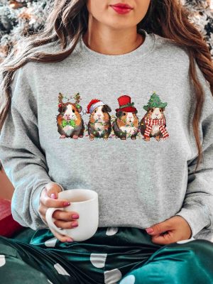 Merry Pigmas Sweatshirt Christmas Guinea Pig Sweater Funny Guinea Pig Shirt Christmas Farm Animal Shirt Christmas Sweatshirt Unique revetee 3