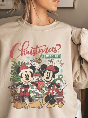 Vintage Disney Christmas On Main Street Sweatshirt Minnie Mickeys Very Merry Christmas Party 2023 Shirt Disney Family Unique revetee 3