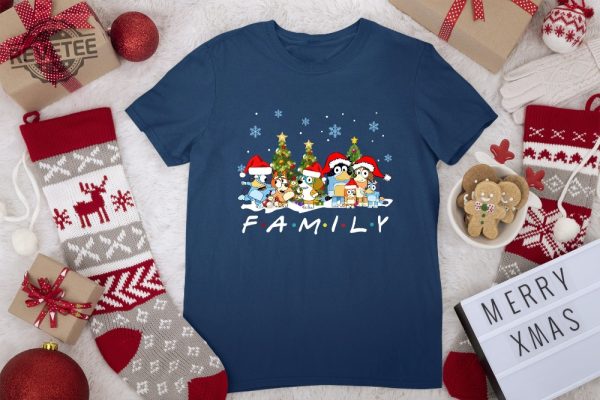 Christmas Bluey Family Shirt Christmas Family Bluey Shirt Sweatshirt Hoodie Bluey Party Shirt Bluey Christmas Trip Shirt Bluey Theme Tee Unique revetee 7