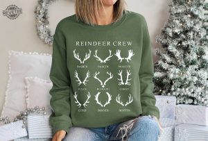 Christmas Reindeer Crew Sweatshirt Reindeer Shirt Christmas Deer Shirt Christmas Hoodie Christmas Gift Reindeer Christmas Christmas Gift Unique revetee 1