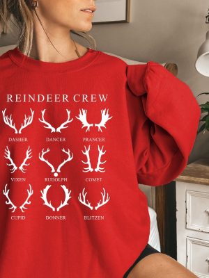 Christmas Reindeer Crew Sweatshirt Reindeer Shirt Christmas Deer Shirt Christmas Hoodie Christmas Gift Reindeer Christmas Christmas Gift Unique revetee 4