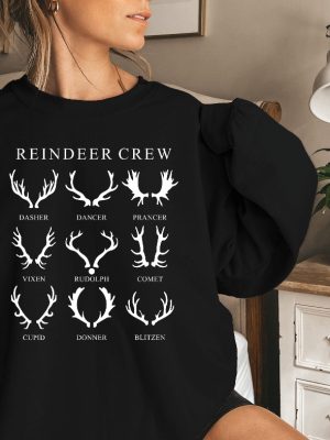 Christmas Reindeer Crew Sweatshirt Reindeer Shirt Christmas Deer Shirt Christmas Hoodie Christmas Gift Reindeer Christmas Christmas Gift Unique revetee 5