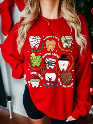 Christmas Dental Crewneck Sweatshirt Funny Teeth Christmas Shirt Dental Assistant Xmas Gift Dental Squad Gifts Holiday Dentist Shirt Unique revetee 3