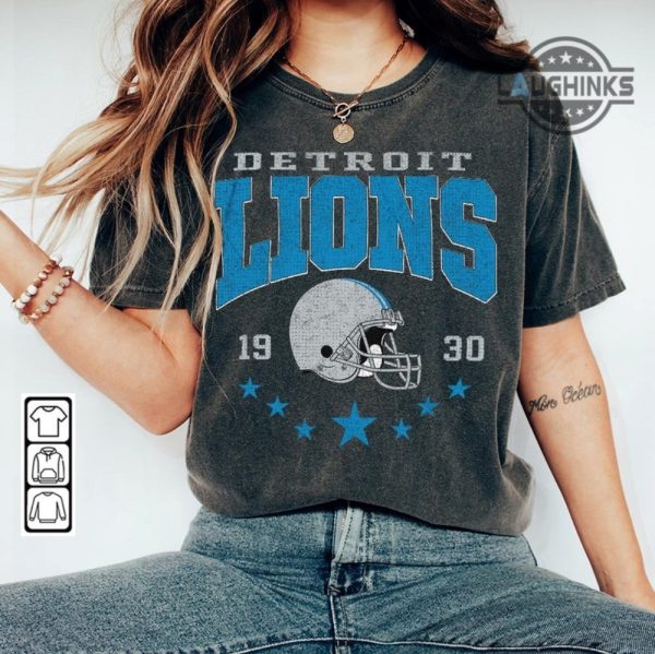 lions sweatshirt tshirt hoodie mens womens kids vintage detroit lions apparel detroit lions crewneck shirts retro blue monday night football game day t shirt laughinks 2