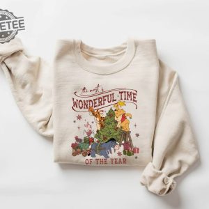 Winnie The Pooh Christmas Tree Sweatshirt The Most Wonderful Time Of The Year Winnie The Pooh Christmas Lights Sweatshirt Pooh Sweatshirt Unique revetee 2
