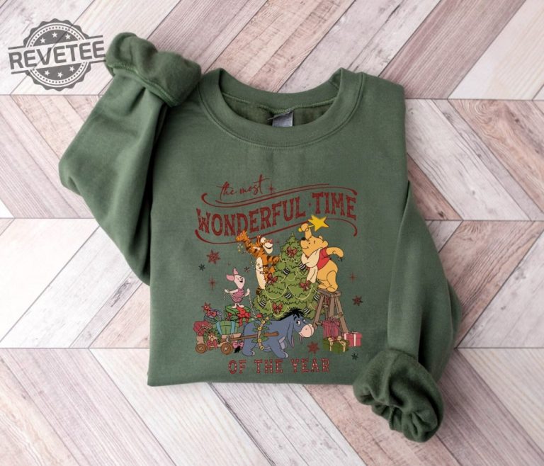 Winnie The Pooh Christmas Tree Sweatshirt The Most Wonderful Time Of