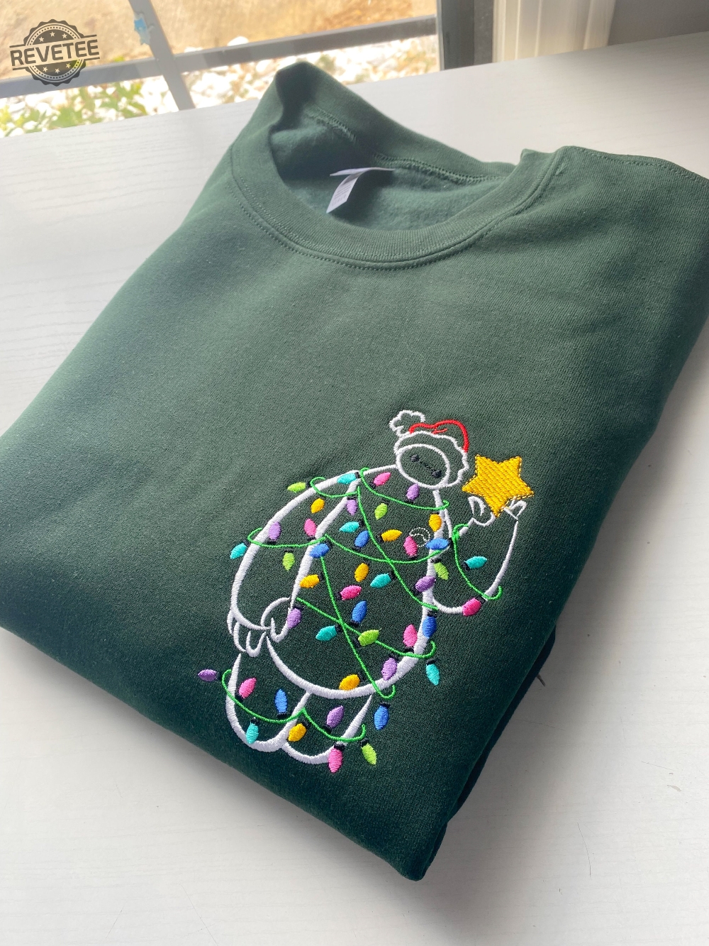 Baymax Christmas Lights Embroidered Sweatshirt Disney Embroidered Crewneck Unique