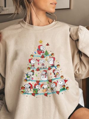 Snoopy Christmas Gratitude Embroidered Sweatshirt Snoopy And Woodstock Christmas Embroidered Crewneck Embroidered Snoopy Christmas Unique revetee 4